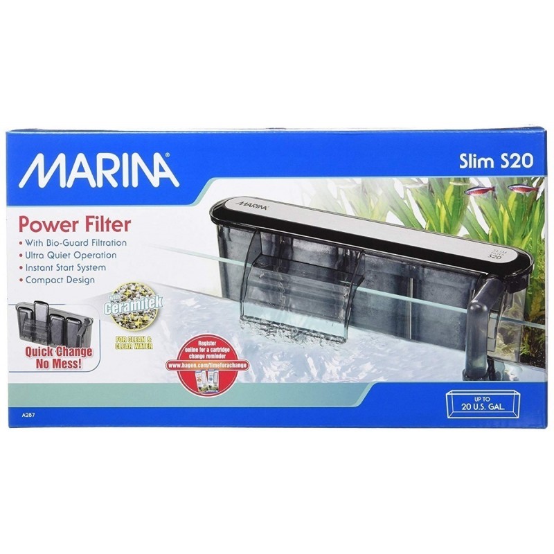 Filtre Slim Mini Marina pour aquariums d'eau plus 19 L (5 gal US)