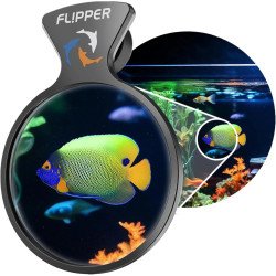 Flipper Visor Acuario Magnético 4" Negro Para Vidrio Y Acrílico Lupa