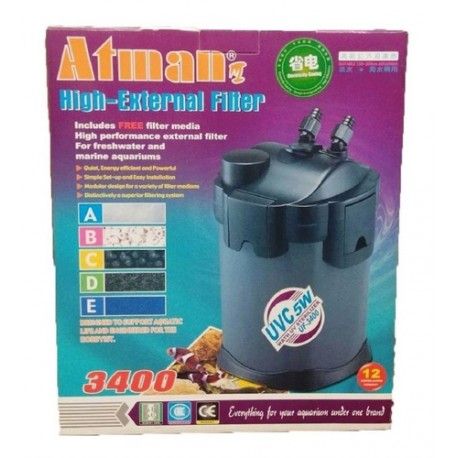 Filtro Atman Botellón UF-3400 UV 5w con UV