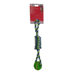 Dogits Soga Tricolor con Pelota de Tenis 46 cm