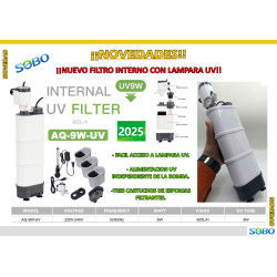 Filtro Sobo AQ-9W-UV  600 L/H 9 W