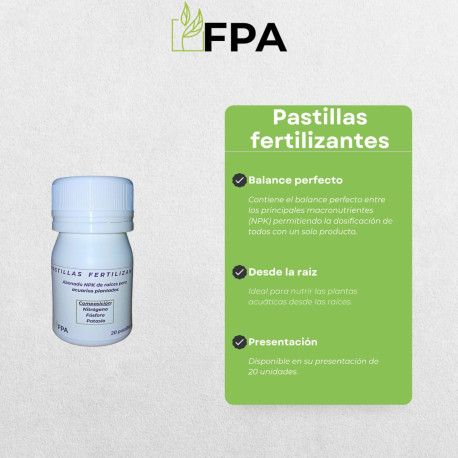 FPA Pastillas Abono NPK Fertilizantes 20 Pastillas