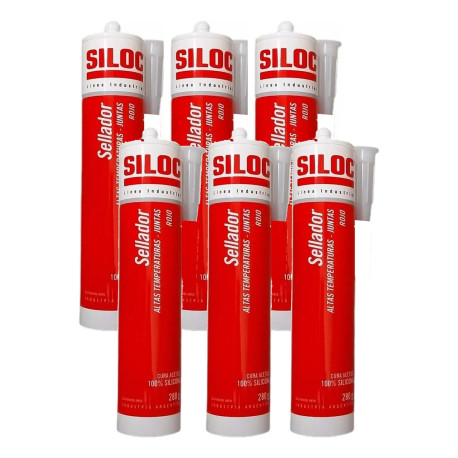Siloc Sellador Juntas Rojo Altas Temperaturas 280 g 6 Unidades
