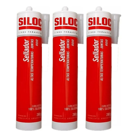 Siloc Sellador Juntas Rojo Altas Temperaturas 280 g 3 Unidades