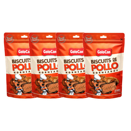Golocan 610-D Biscuits de Pollo 500 g x 4