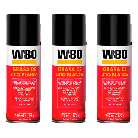 Siloc W80 Grasa de Litio Blanca 240 ml x 3