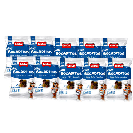 Golocan 330-M Mini Bocaditos Carne Pollo y Chocolate 55 g x 10 u