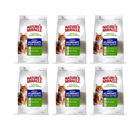 Natures Miracles Arena Aglutinante para Gatos 3 K x 6 Bolsas