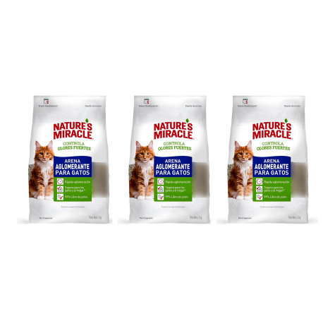 Natures Miracles Arena Aglutinante para Gatos 3 K x 3 Bolsas