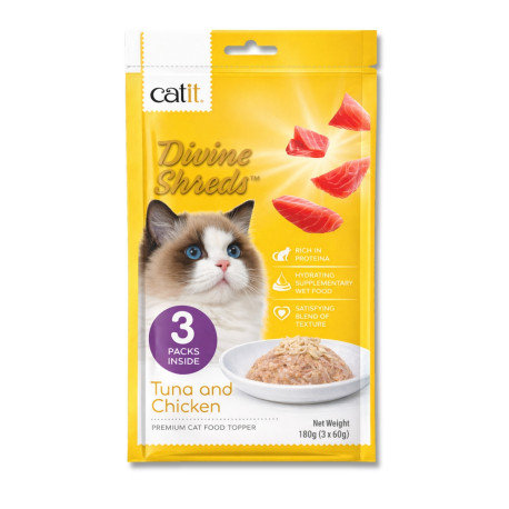 Catit Divine Shreds Atun en Gelatina con Pollo 42186