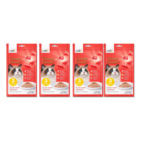Catit Divine Shreds Atun en Gelatina con Salmon x 4 u 42187