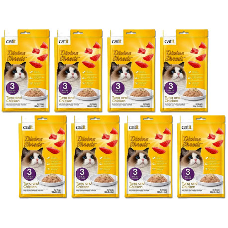 Catit Divine Shreds Atun en Gelatina con Pollo 42186 x 8 u